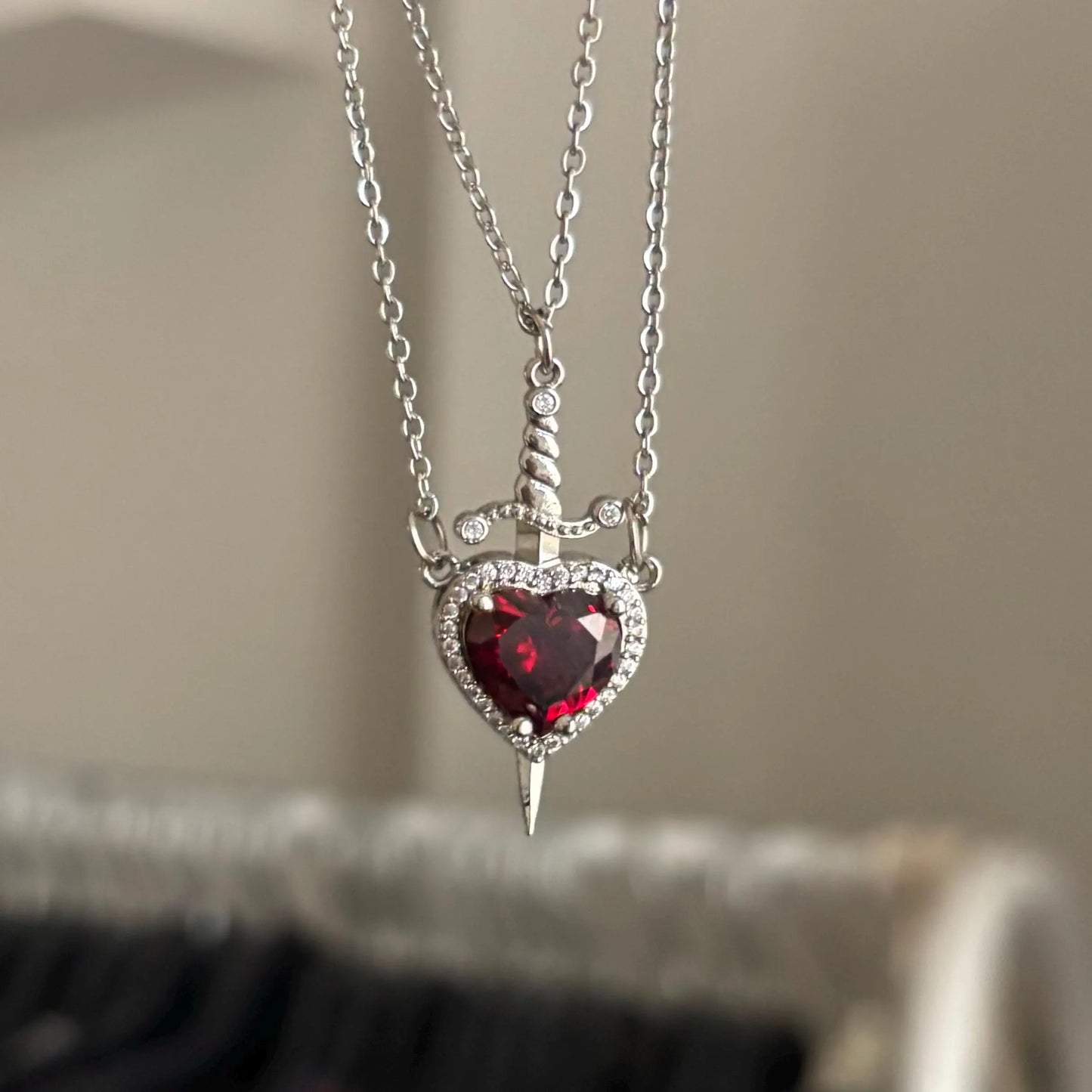 Corazón & Espada™ | Pareja de collares promesa